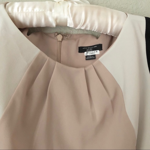 Ann Taylor Tan and Black Dress Size Two 2 Petite - Picture 4 of 7
